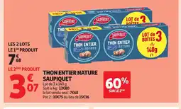 Auchan SAUPIQUET Thon entier nature offre