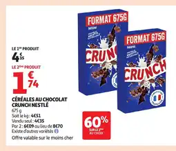 Auchan CRUNCH NESTLÉ Céréales au chocolat offre