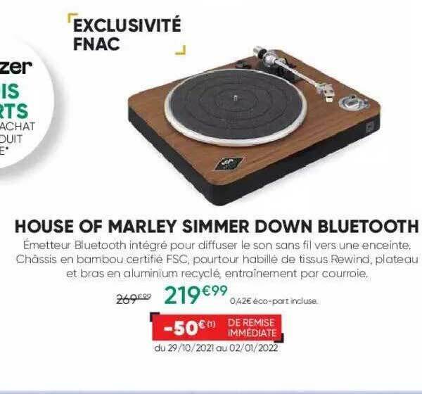 Promo House Of Marley Simmer Down Bluetooth chez Fnac