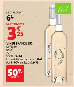 Auchan Vin de france bio offre
