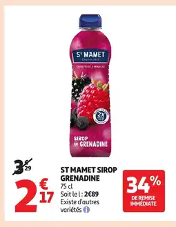 Auchan ST MAMET Sirop grenadine offre