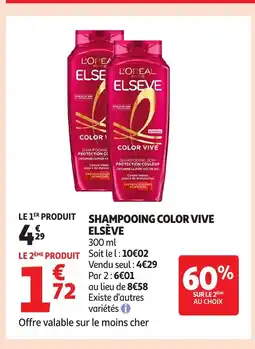 Auchan ELSÈVE Shampooing color vive offre