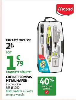 Auchan MAPED Coffret compas metal offre