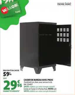 Auchan Casier de bureau avec pieds offre