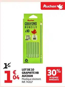 Auchan AUCHAN Lot de 10 graphite hb offre