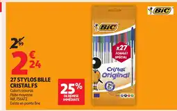 Auchan BIC 24 stylos bille cristal fs offre