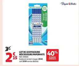 Auchan PAPERMATE Lot de 10 effaceurs reecriveurs offre