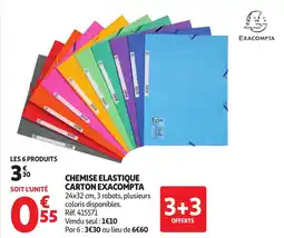 Auchan EXACOMPTA Chemise elastique carton offre