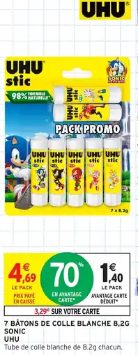 Intermarché Hyper 7 bâtons de colle blanche 8,2g sonic uhu offre