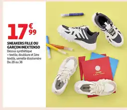 Auchan INEXTENSO Sneakers fille ou garçon offre