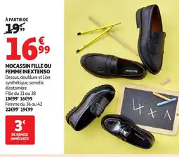 Auchan INEXTENSO Mocassin fille ou femme offre