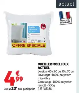 Auchan ACTUEL Oreiller moelleux offre