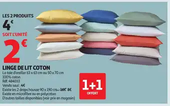 Auchan Linge de lit coton offre