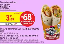 Intermarché Hyper Wraps trip poulet pané barbecue mix offre