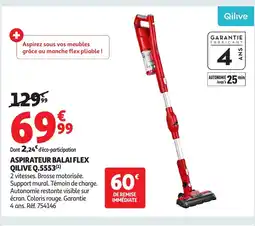 Auchan QILIVE Aspirateur balai flex Q.5553 offre