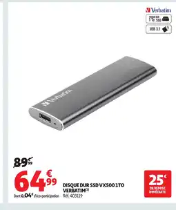 Auchan VERBATIM Disque dur ssd vx500 1to offre
