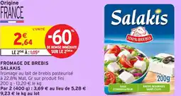 Intermarché Hyper Fromage de brebis salakis offre