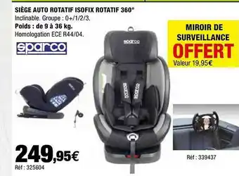 Autobacs Siège Auto Rotatif Isofix Rotatif 360° offre