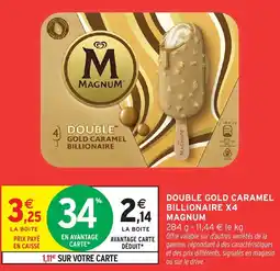 Intermarché Hyper Double gold caramel billionaire x4 magnum offre