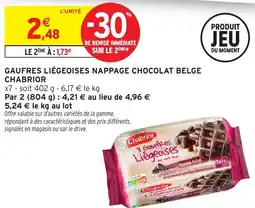 Intermarché Hyper Gaufres liégeoises nappage chocolat belge chabrior offre