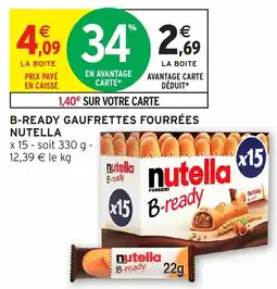 Intermarché Hyper B-ready gaufrettes fourrées nutella offre