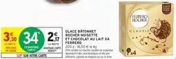 Intermarché Hyper Glace bâtonnet rocher noisette et chocolat au lait x4 ferrero offre