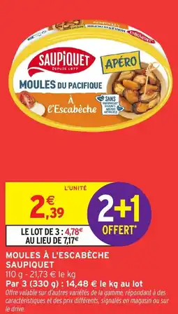 Intermarché Hyper Moules à l'escabèche saupiquet offre