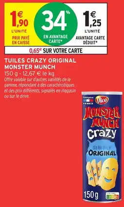Intermarché Hyper Tuiles crazy original monster munch offre