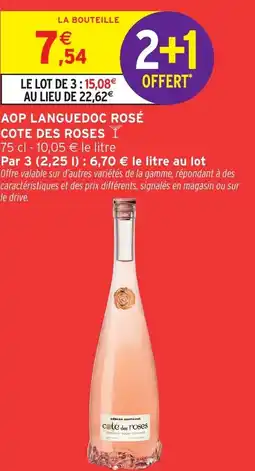 Intermarché Hyper Aop languedoc rosé cote des roses offre