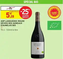 Intermarché Hyper Aop languedoc rouge devois des agneaux d'aumelas bio offre