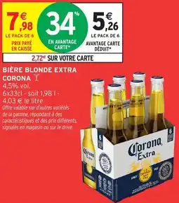 Intermarché Hyper Bière blonde extra corona offre