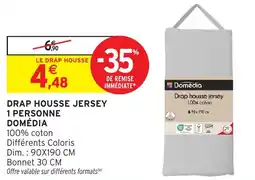 Intermarché Hyper Drap housse jersey 1 personne domédia offre