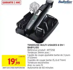 Intermarché Hyper Tondeuse multi-usages 6 en 1 babyliss offre