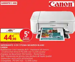 Intermarché Hyper Imprimante 3 en 1 pixma mg3650s blanc canon offre