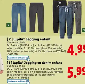Lidl LUPILU Jegging enfant offre