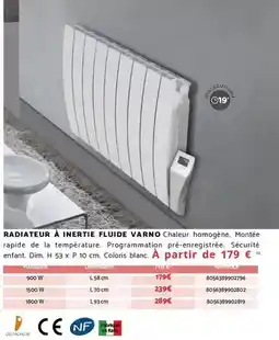Bricomarché Dim - radiateur à inertie fluide varno offre
