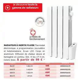 Bricomarché Dim - radiateur à inertie fluide offre
