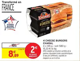Intermarché CHARAL 4 cheese burgers offre