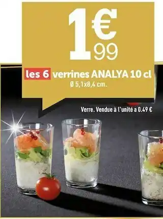 Les 6 verrines analya 10 cl