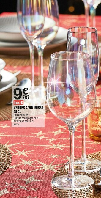 Centrakor Verres à vin irisés 38 cl offre