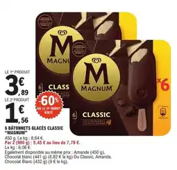 E.Leclerc Express MAGNUM 6 bâtonnets glacés classic offre