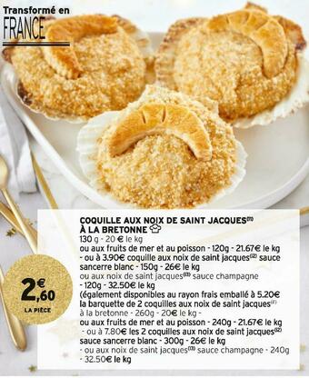 Intermarché Coquille aux noix de saint jacques à la bretonne offre
