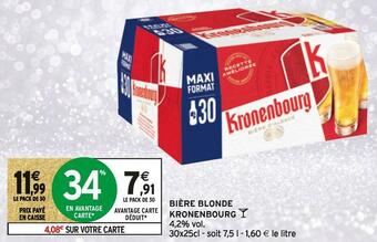 Intermarché Kronenbourg bière blonde offre