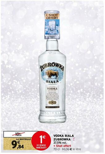 Intermarché Zubrowka vodka biala offre