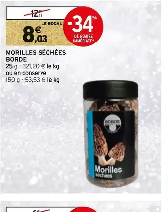 Borde morilles séchées