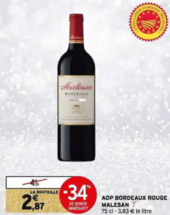 Intermarché Aop bordeaux rouge malesan offre