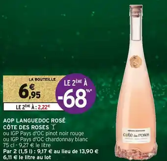 Intermarché Côte des roses aop languedoc rosé offre