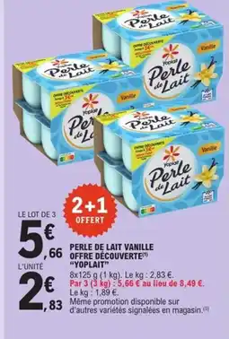 E.Leclerc Express "YOPLAIT" Perle de lait vanille offre découverte offre
