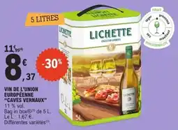 E.Leclerc Express "CAVES VERNAUX" Vin de l'union européenne offre