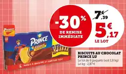 Super U Biscuits au chocolat prince lu offre